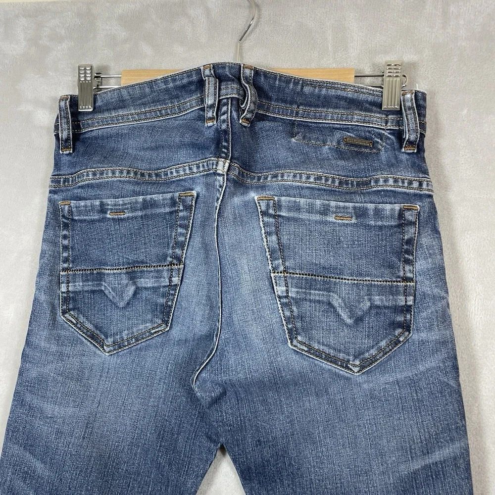 Diesel Thommer Slim Fit Denim Jeans Mens 29x32 Skinny Whisker Fade Distressed
